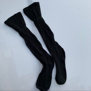 Black alt girl vibe knee high socks